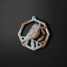 Set of Christmas tree toys with rose quartz "New Year's" collection "Stories" 3 pcs